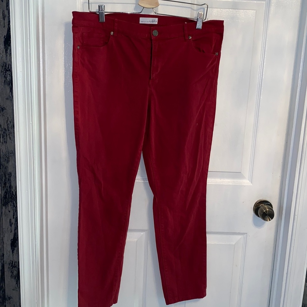 LOFT Red Modern Skinny Jeans